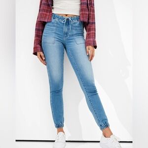 AMERICAN EAGLE Sz 14S Denim Hi Rise Soft Knit Jegging Jogger Style Jeans NEW